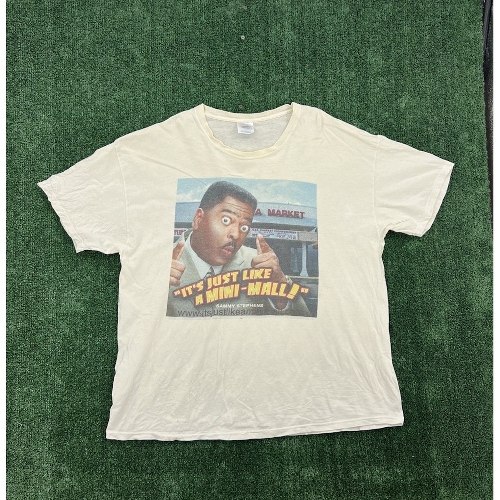 Vintage Sammy Stephens Its Just Like a Mini Mall White Promo T-Shirt Mens 2XL